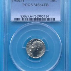 1948-D Silver Roosevelt Dime MS64 FB