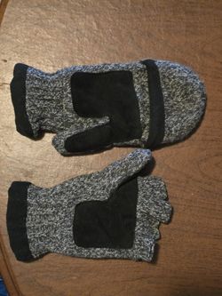 Unisex Adult  Gray Convertible Mittens