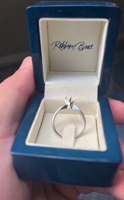 14 Karat white gold engagement ring from Robbins Brothers with box. No diamond.