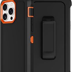 iPhone 13 Pro Case Black Orange/ Dark Blue Black