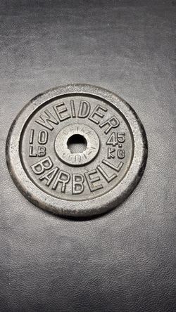 Weider 10 lb Cast Iron Barbell Weight Plate