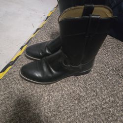 Justin Black Leather Boots