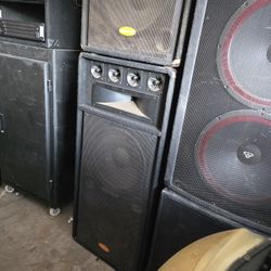 2 Genesis Passive 1200 Watt Dual 15 inch Pa Tower Speakers