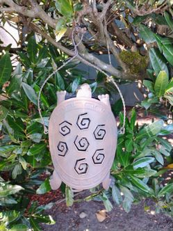 Turtle Garden Hanging Decor with Spiral Cutouts | Double-Sided Outdoor Yard & Patio Decoration