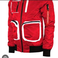 "Screenshot" Mens Medium HIP HOP RAP REVERSIBLE BOMBER JACKET 