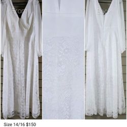 BoHo Wedding Dress Size 14/16