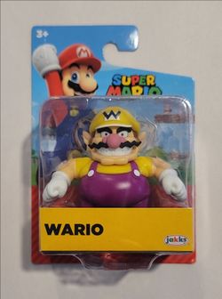 New Jakks Pacific World of Nintendo Super Mario - Wario - 2" Mini Figure