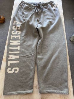 Essentials Gray Men's Sweatpants Drawstring Pockets Elastic Waist Activewear XL