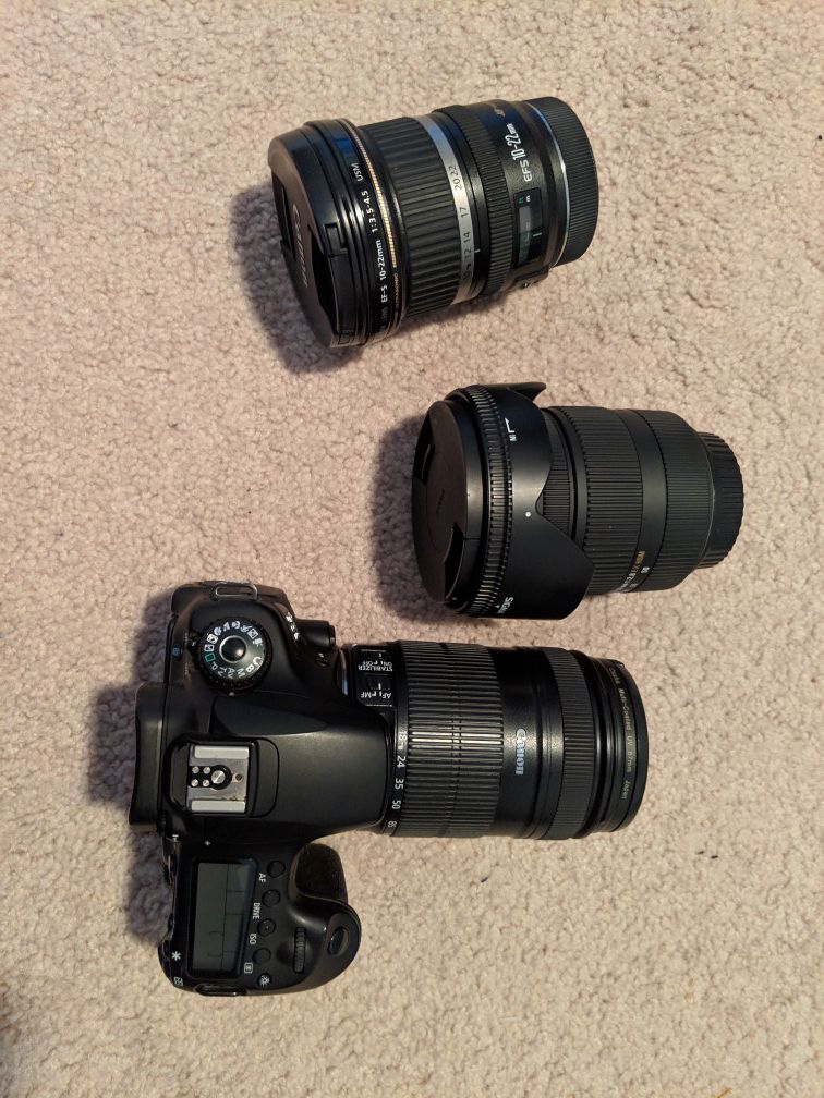 DSLR Canon 60D with 3 lenses