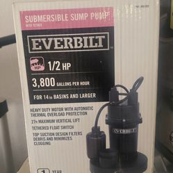 New EVERBILT 1/2 HP SUMP PUMP