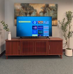 67" Long TV Stand - Fits up to 75" TV - Cherry Red
