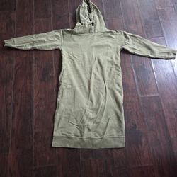 heavy duty cotton khaki hoodie dress