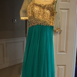 Green And Peach Indian Outfit For $100 or Best Offer