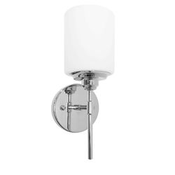 Chrome Bathroom Vanity Light with Frosted Glass Shade