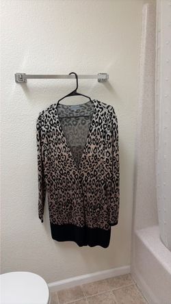 Long leopard print sweater.