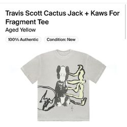 Travis Scott Cactus Jack Kaws T-Shirt Size Medium