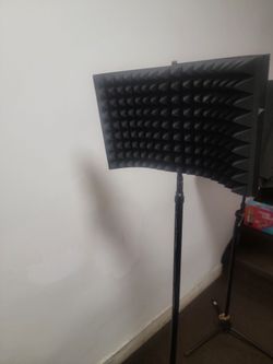 Studio Recording Microphone With Isolation Shields and Stands