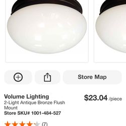 2-Light Antique Bronze Flush Mount