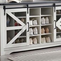 Shoe Storage Bench  Shoe Storage Bench 20 shoe cubbies  Made with sturdy engineered wood   Unique quick installation process for easy setup 