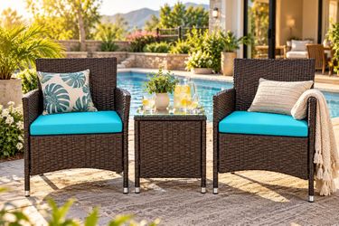 BRAND NEW 3-Piece Patio Wicker Furniture Set