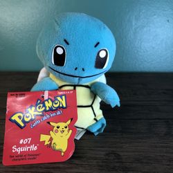 Pokemon Squirtle #07 Plushy From Hasbro 