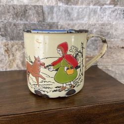 Antique German Red Ridding Hood Enamel Cup 