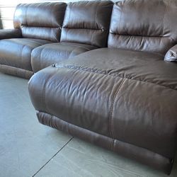 Leather Reclining Sectional