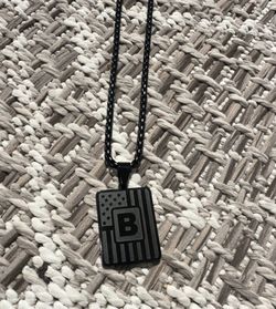 New Stainless Steel American Flag B Pendant With Wheat Chain Set