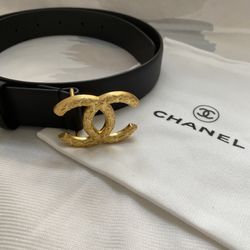 Chanel black belt size 85