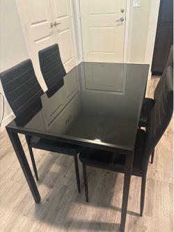 Black Kitchen Dining Table Set