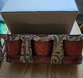 3 PC flower pots  & tray