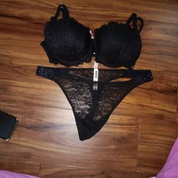 HOT Black Lace Set Bra & Panty Sz XL $75
