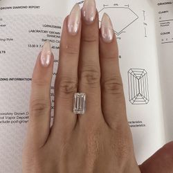 6.02 Carat E VVS2 Emerald Cut Lab Grown Diamond Loose Gemstone 