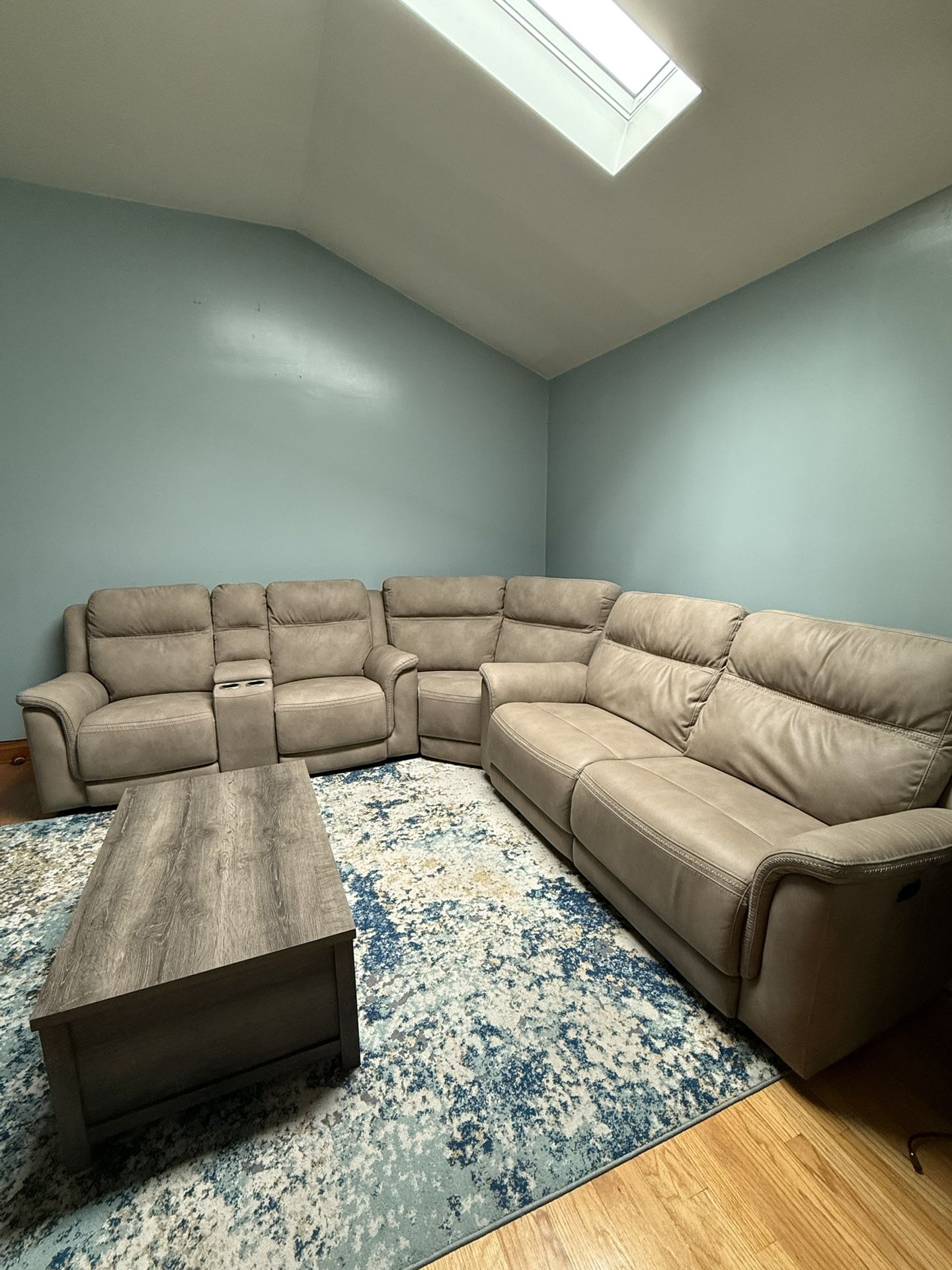 Ashley’s Furniture Power Reclining Modular Sectional+Coffee Table+End Table