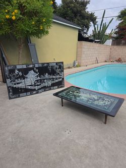 Vintage Korean Table & Wall Panels