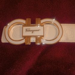 Ferragamo White Belt