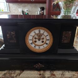 Antique French Open Escapement Granite Clock