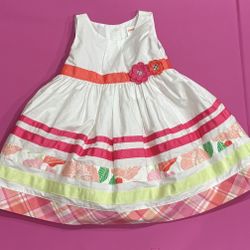 Gymboree 12-18m White Floral Ribbon Dress 