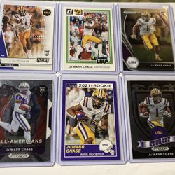 Ja’marr Chase Lot Of 6 Rookie Cards 2021 Bengals LSU Football