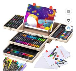 Wooden  Box Artist Set 137 Pieces