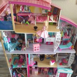 Barbie Dream House With Dolls And Accessories $150 Or Best Offer 