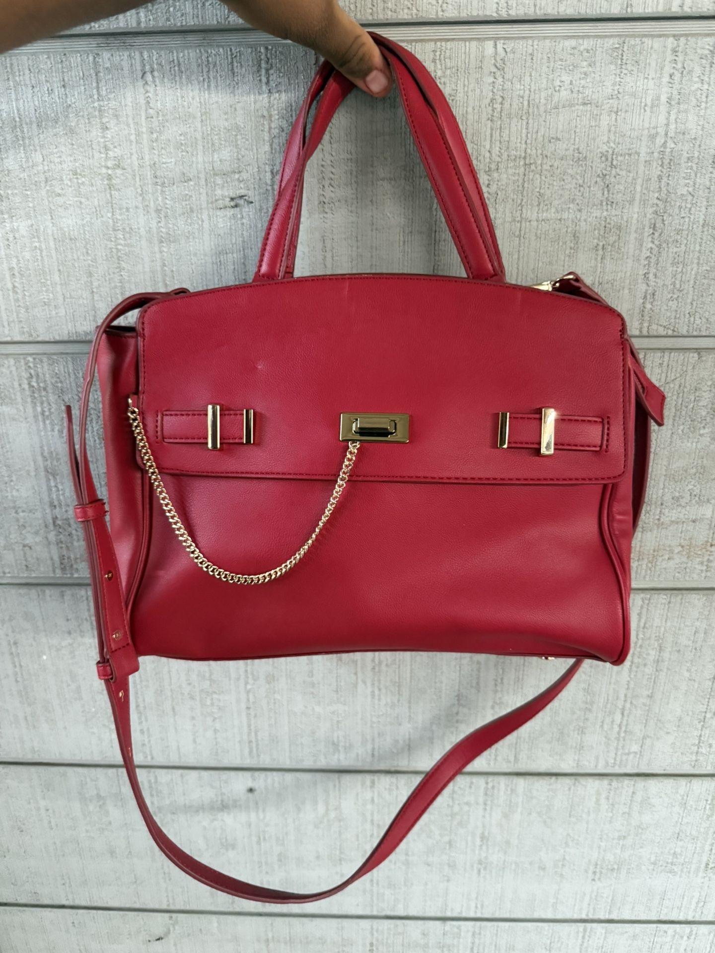 Women’s I.N.C international Red Emiliee Medium Satchel Purse 