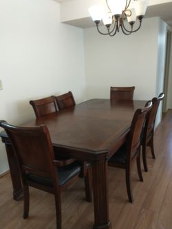 Dining room table and chairs