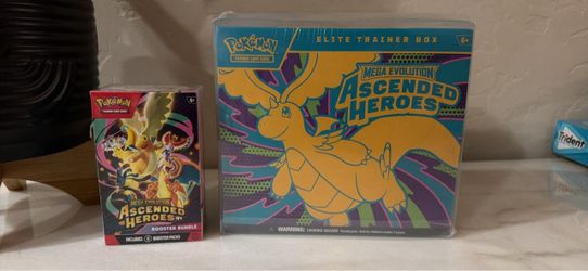 Ascended heroes ETB and booster bundle Pokemon