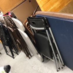 Tables and folding chairs
