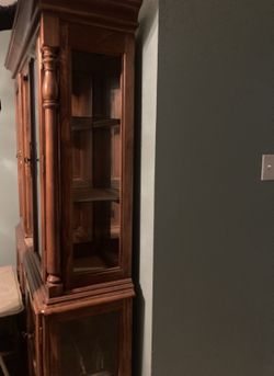 2 piece Wood China Cabinet
