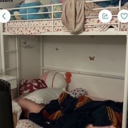 White Twin Loft Bed Frame Only 