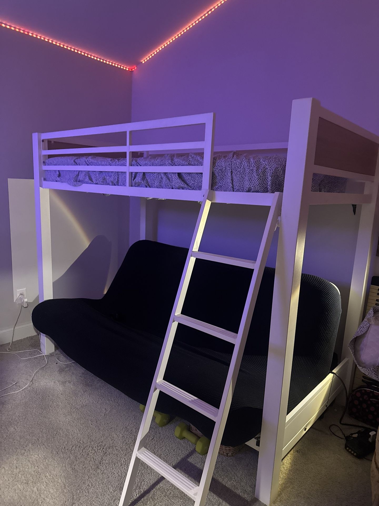 Kids Colefax Avenue White Full/Futon Bunk Bed 