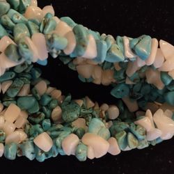Turquoise White Shell Stretches Bracelet 