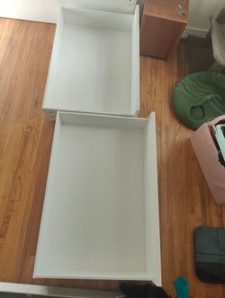 2 Malm bed White Under bed Rolling storage drawers